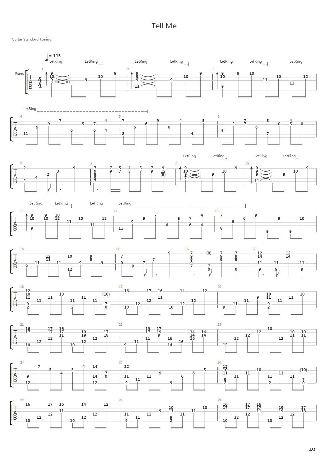 Tell Me吉他谱