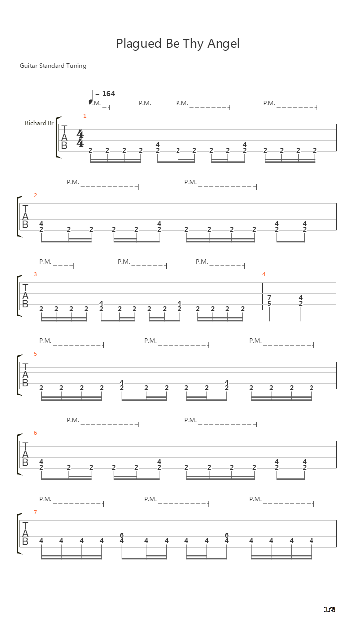 Plagued Be Thy Angel吉他谱