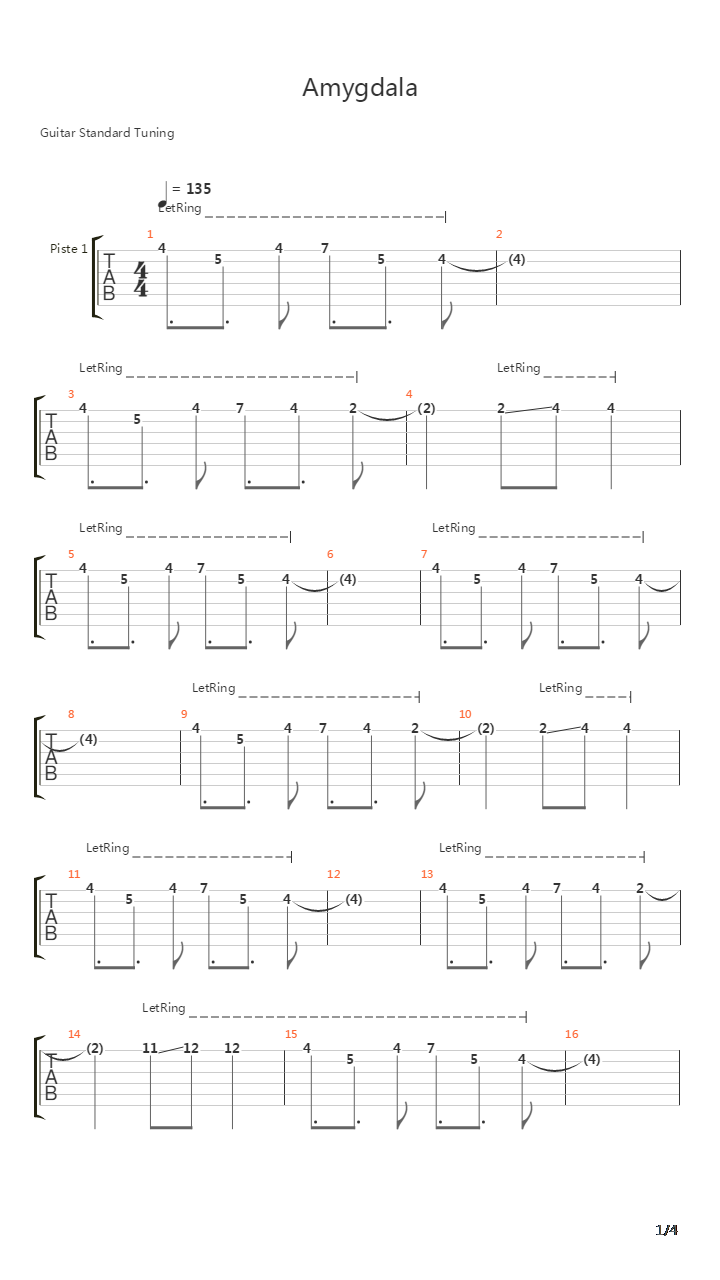 Amygdala吉他谱