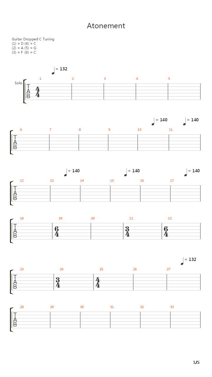 Atonement吉他谱