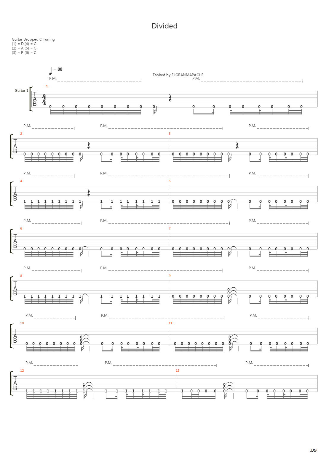 Divided吉他谱