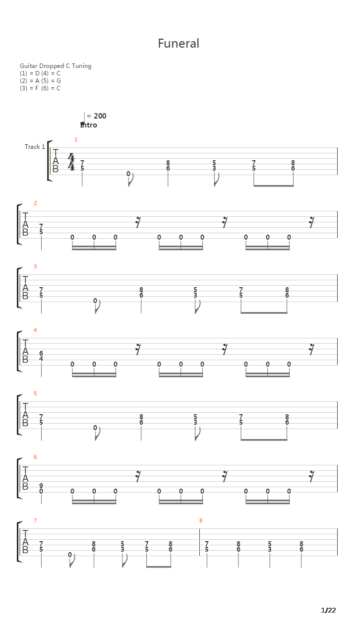 Funeral吉他谱