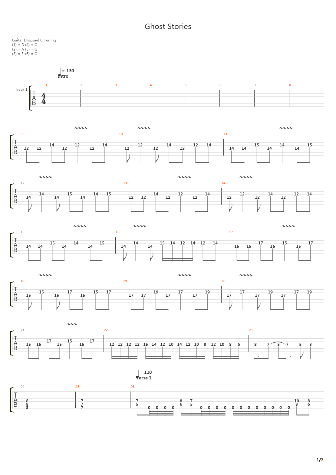 Ghost Stories吉他谱