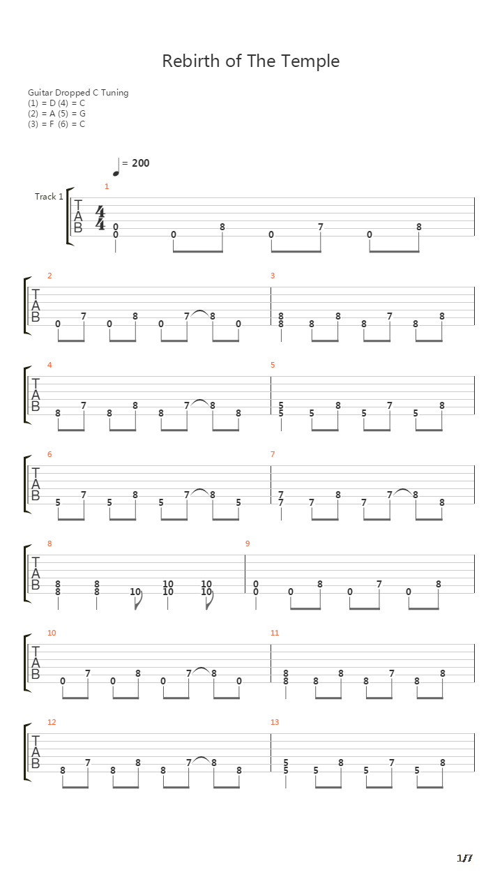 Rebirth Of The Temple吉他谱