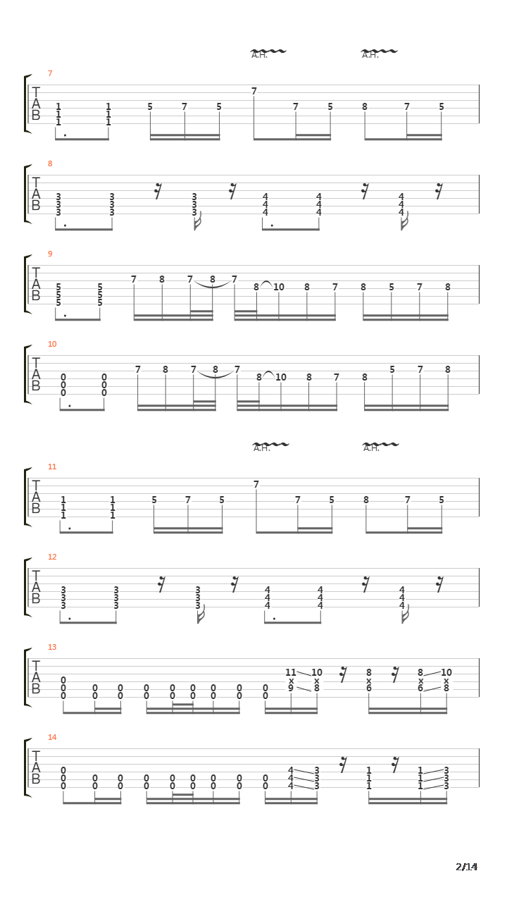 Song Remains Un-named吉他谱