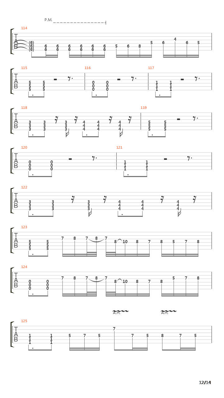 Song Remains Un-named吉他谱