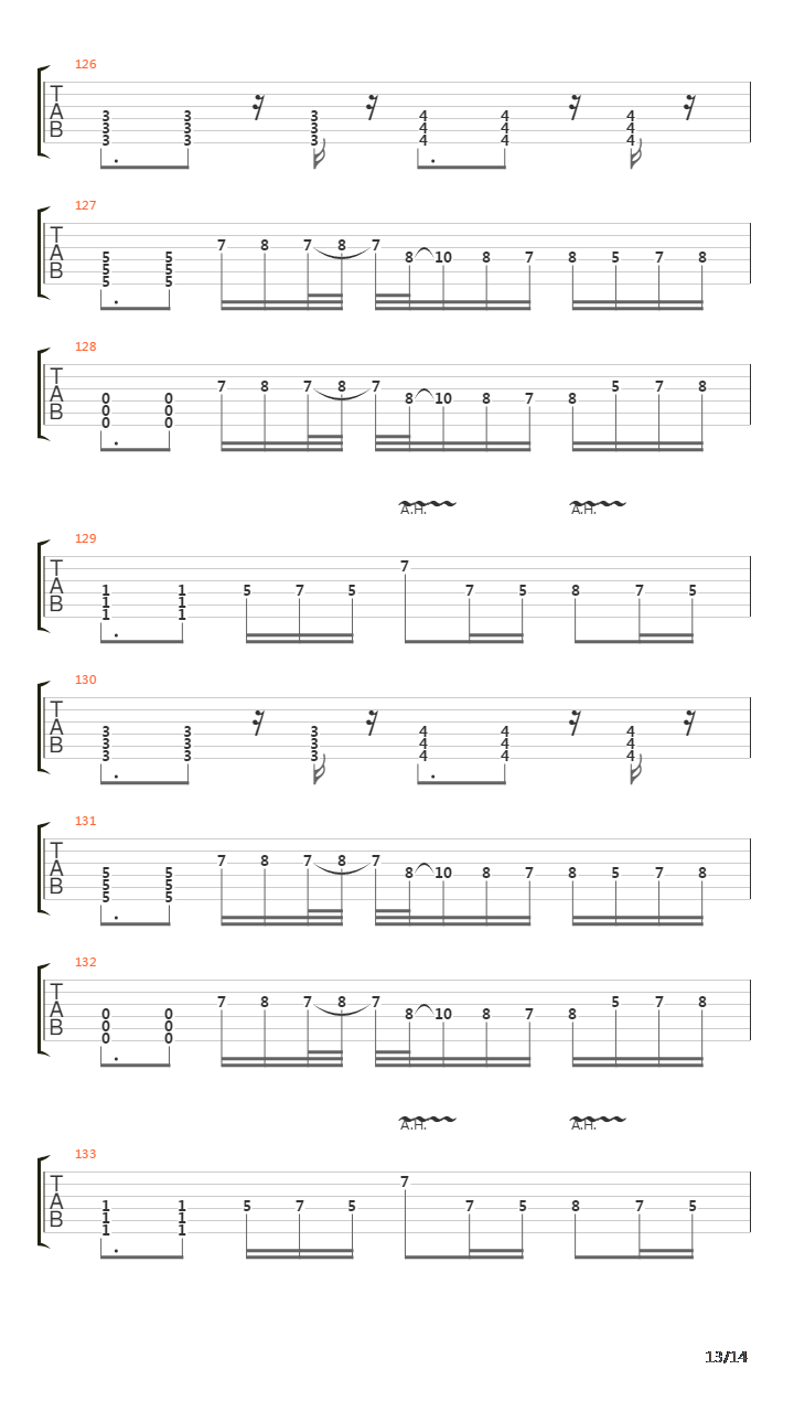 Song Remains Un-named吉他谱