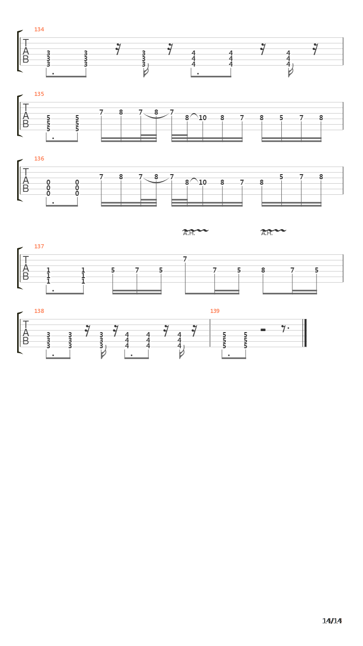 Song Remains Un-named吉他谱