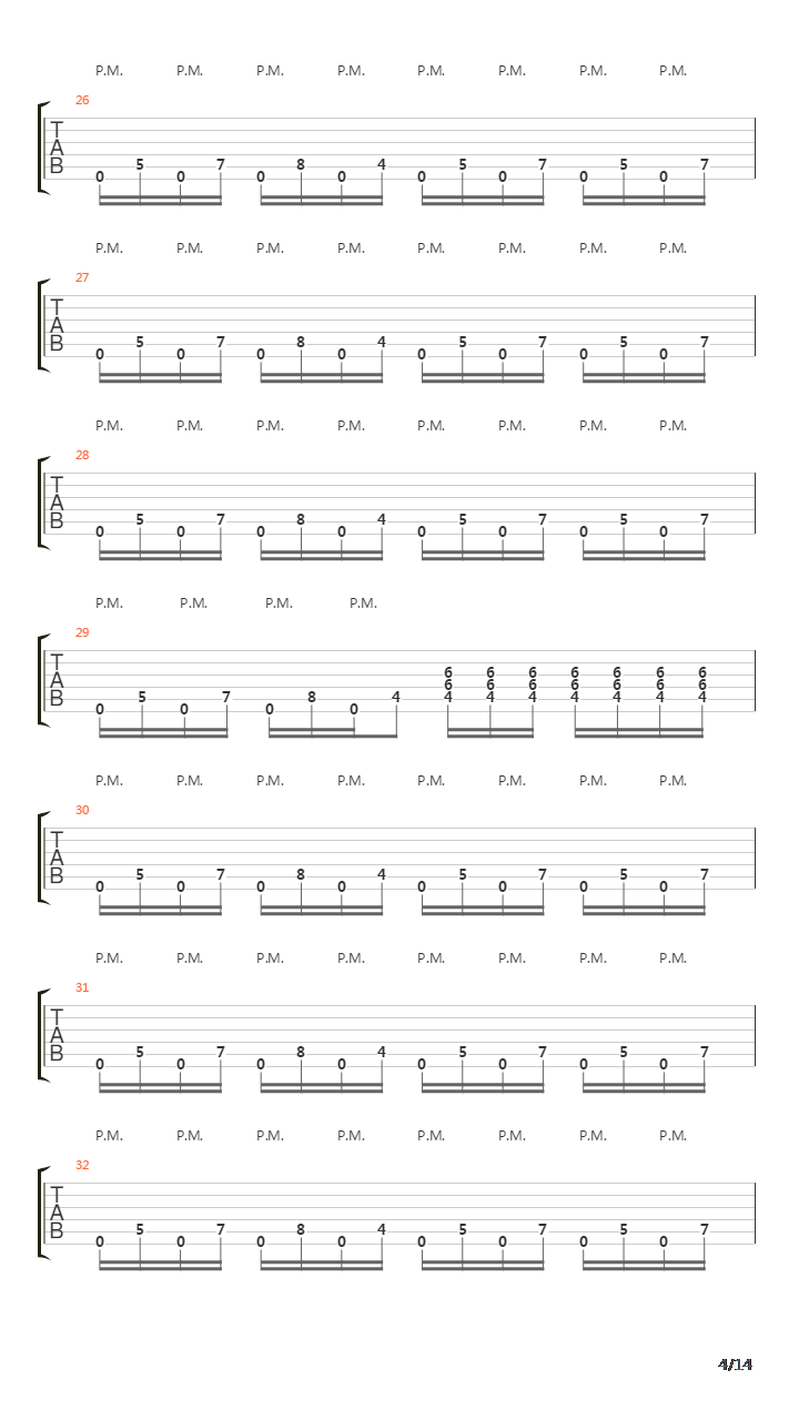 Song Remains Un-named吉他谱