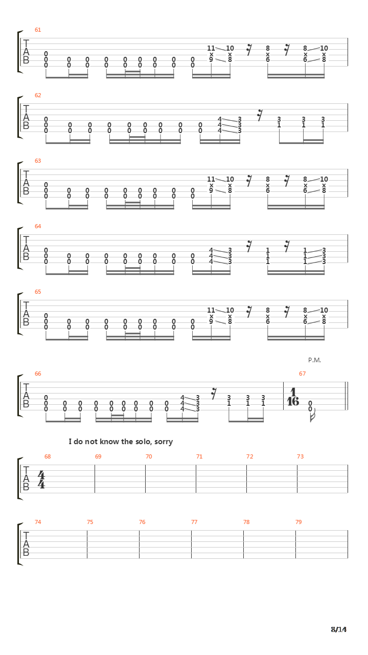 Song Remains Un-named吉他谱