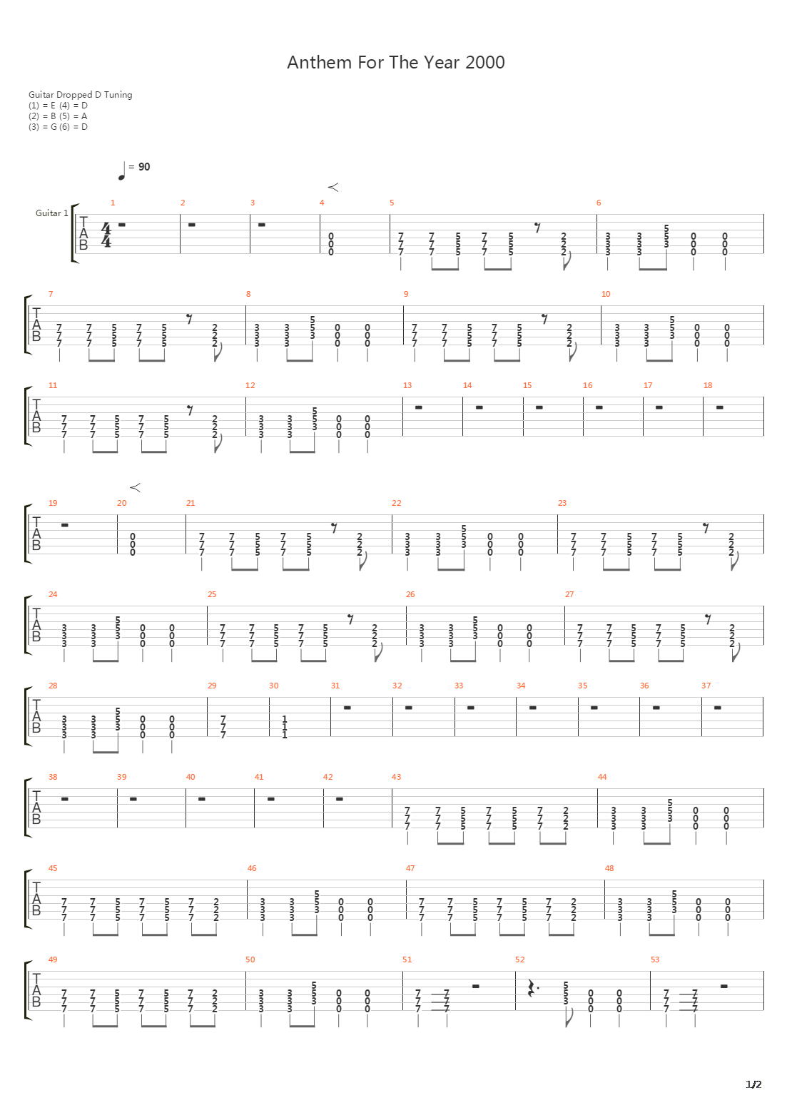 Anthem For The Year 2000吉他谱