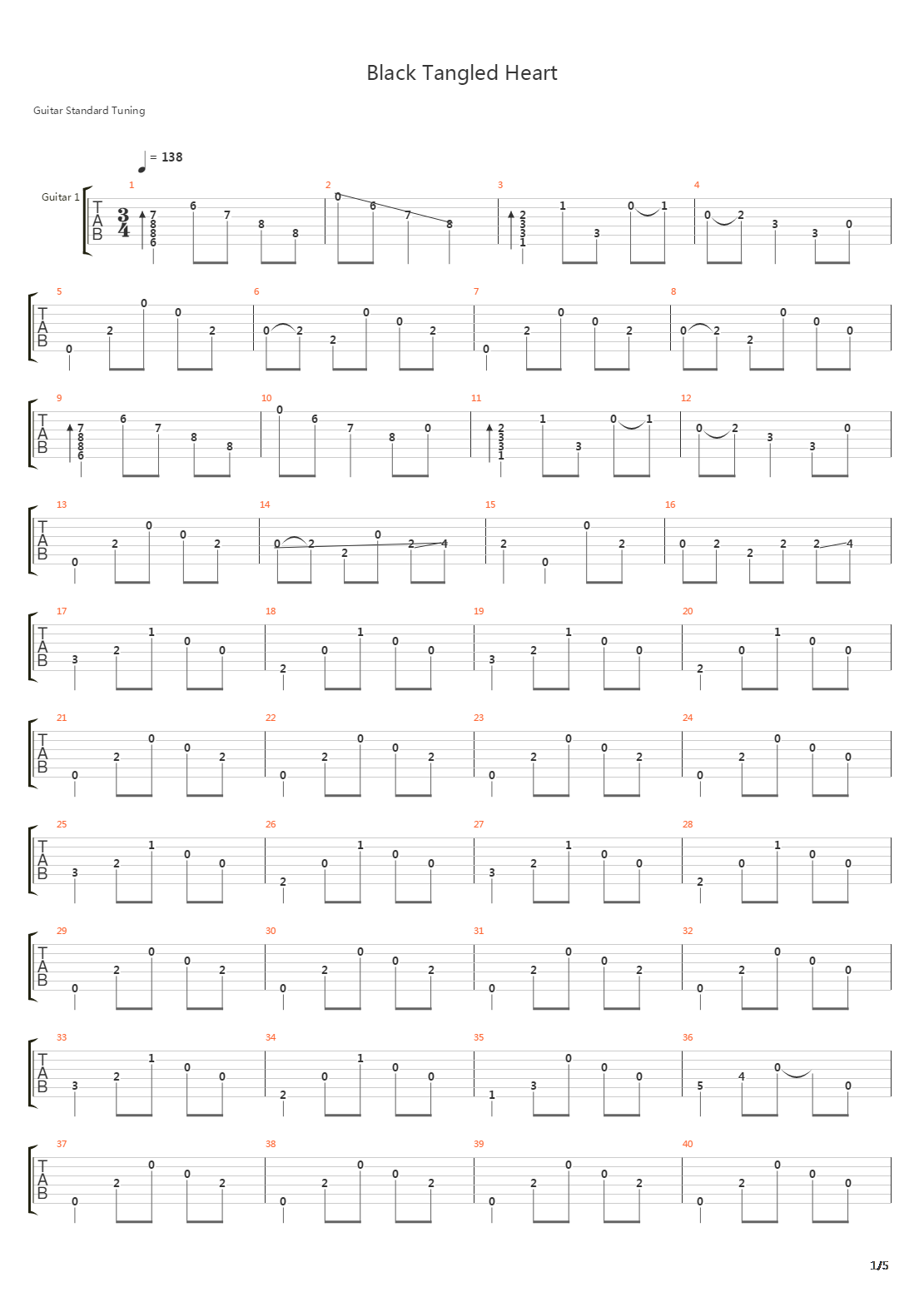 Black Tangled Heart吉他谱