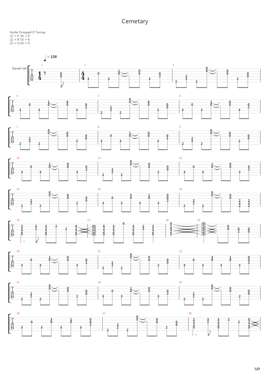 Cemetary吉他谱
