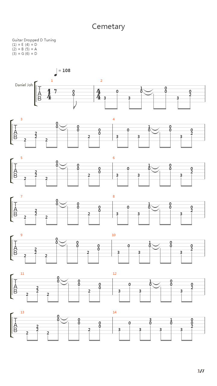 Cemetary吉他谱