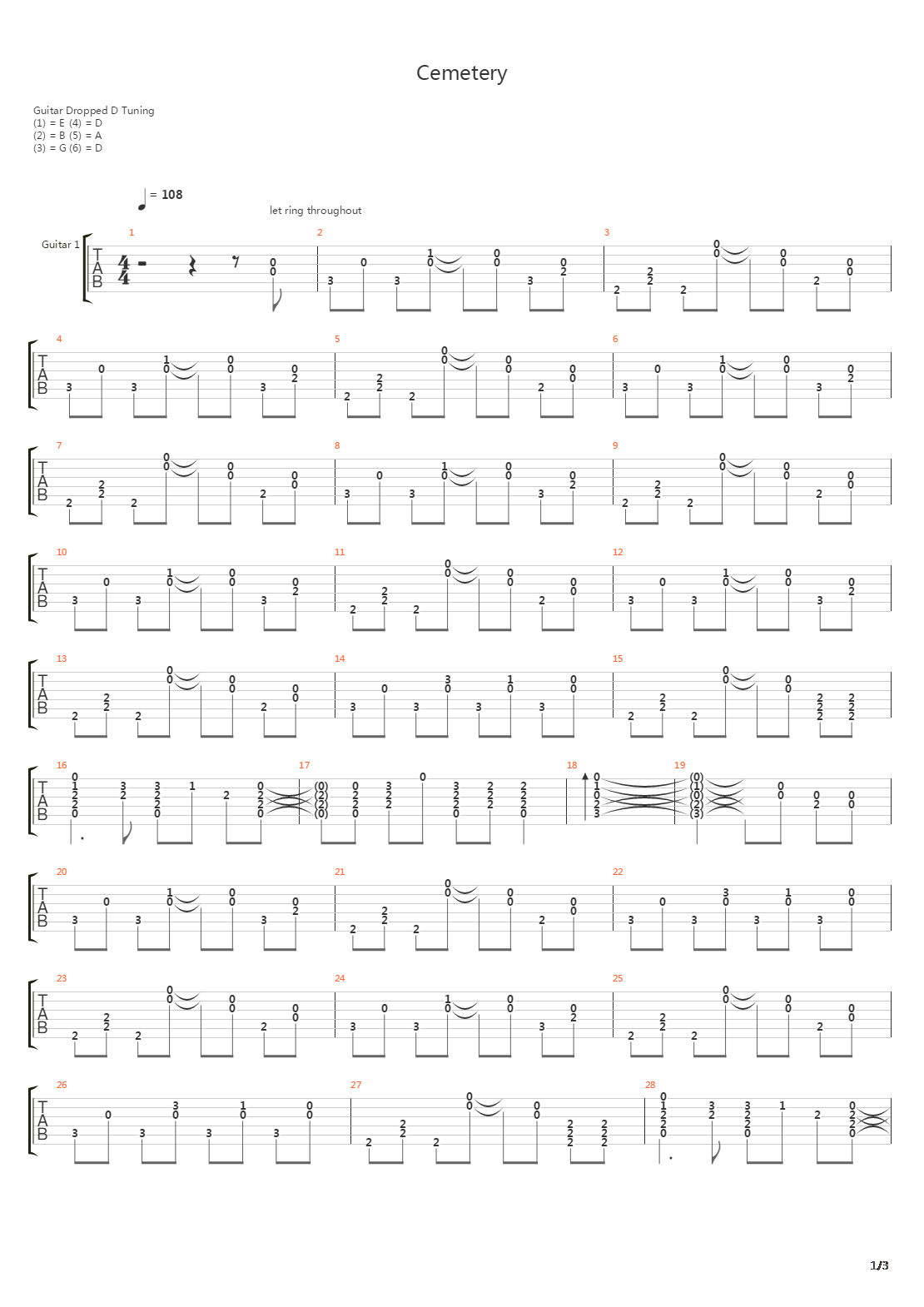 Cemetery吉他谱