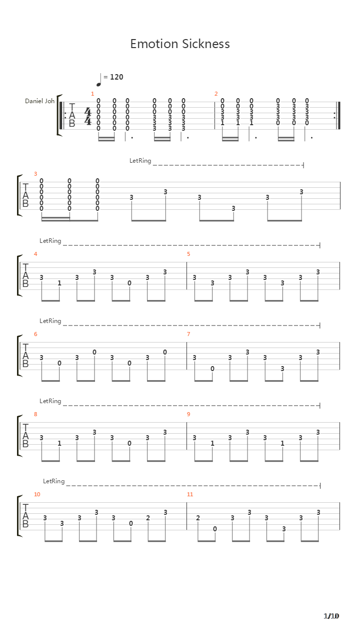 Emotion Sickness吉他谱