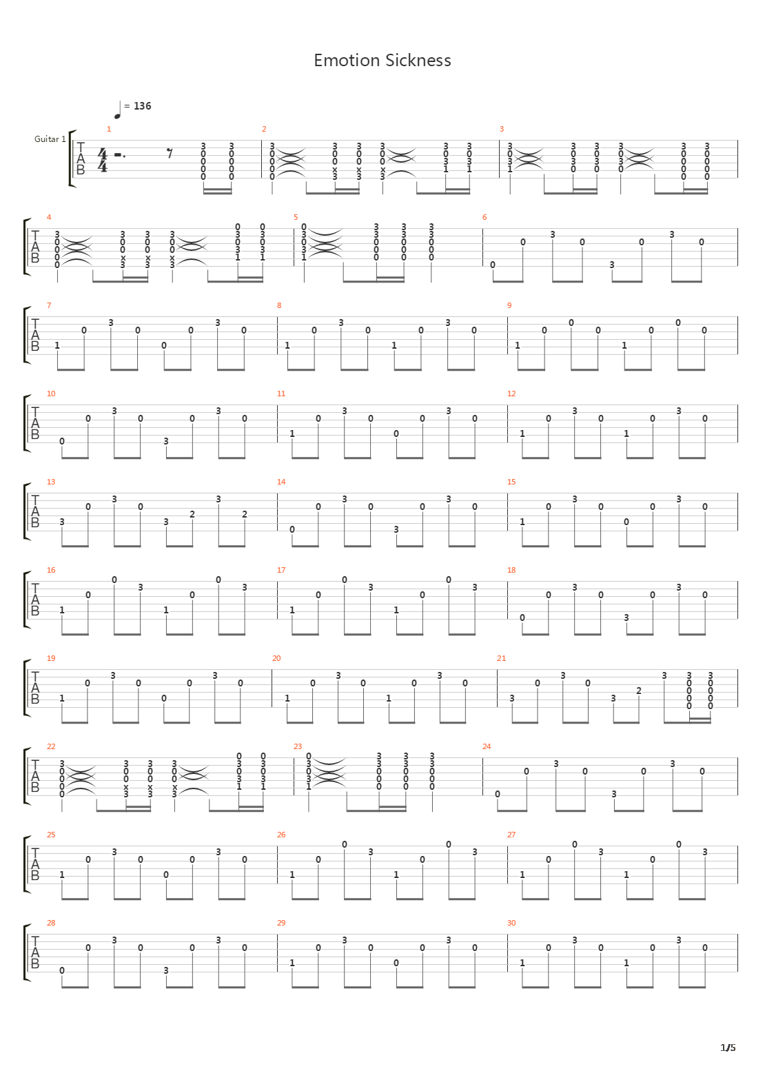 Emotion Sickness吉他谱