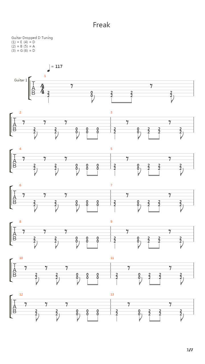 Freak吉他谱