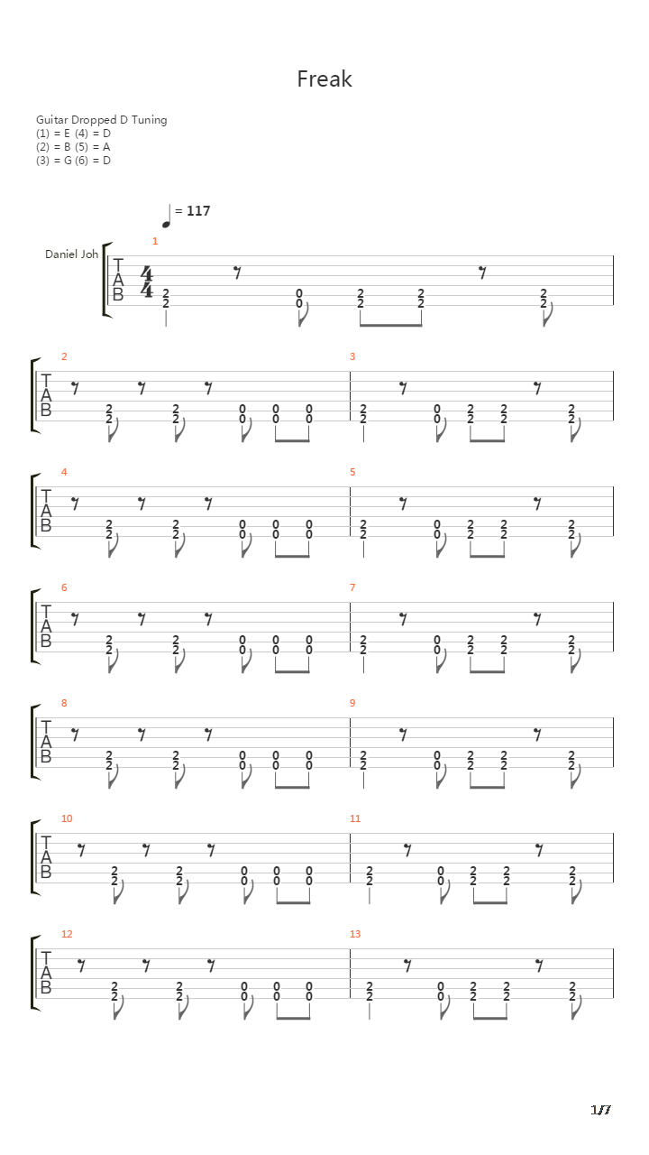 Freak吉他谱
