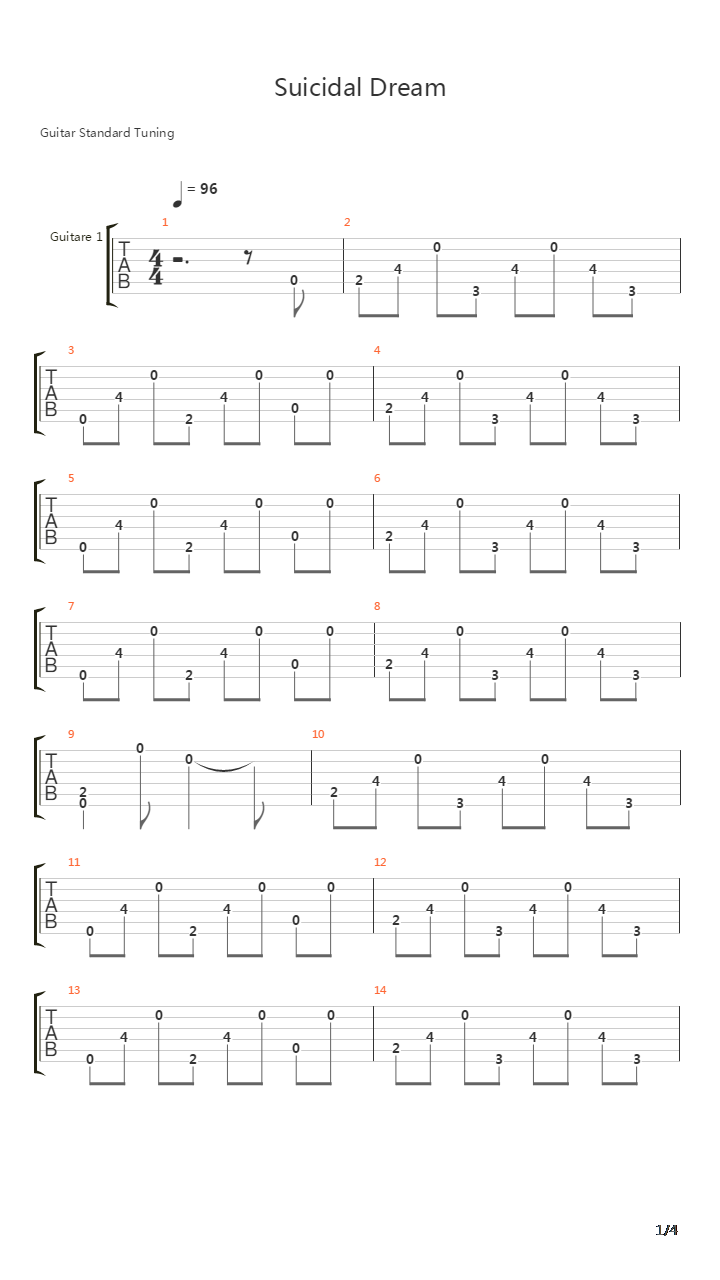 Suicidal Dream吉他谱