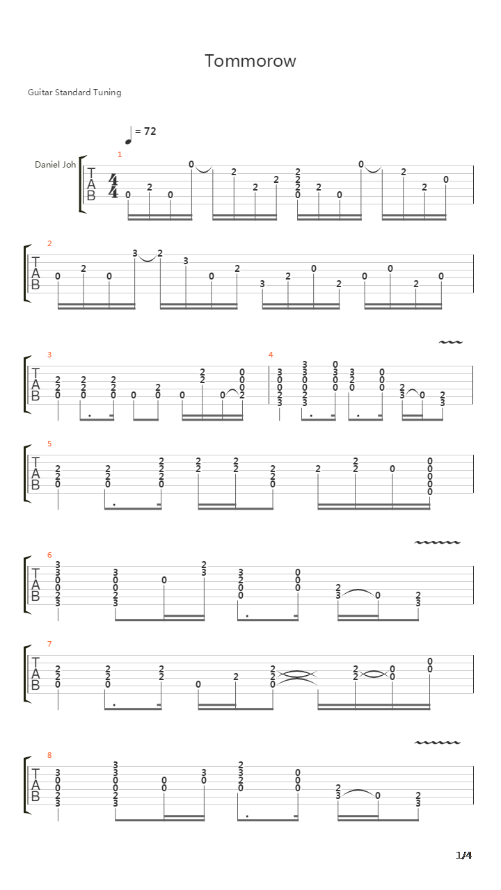 Tomorrow吉他谱