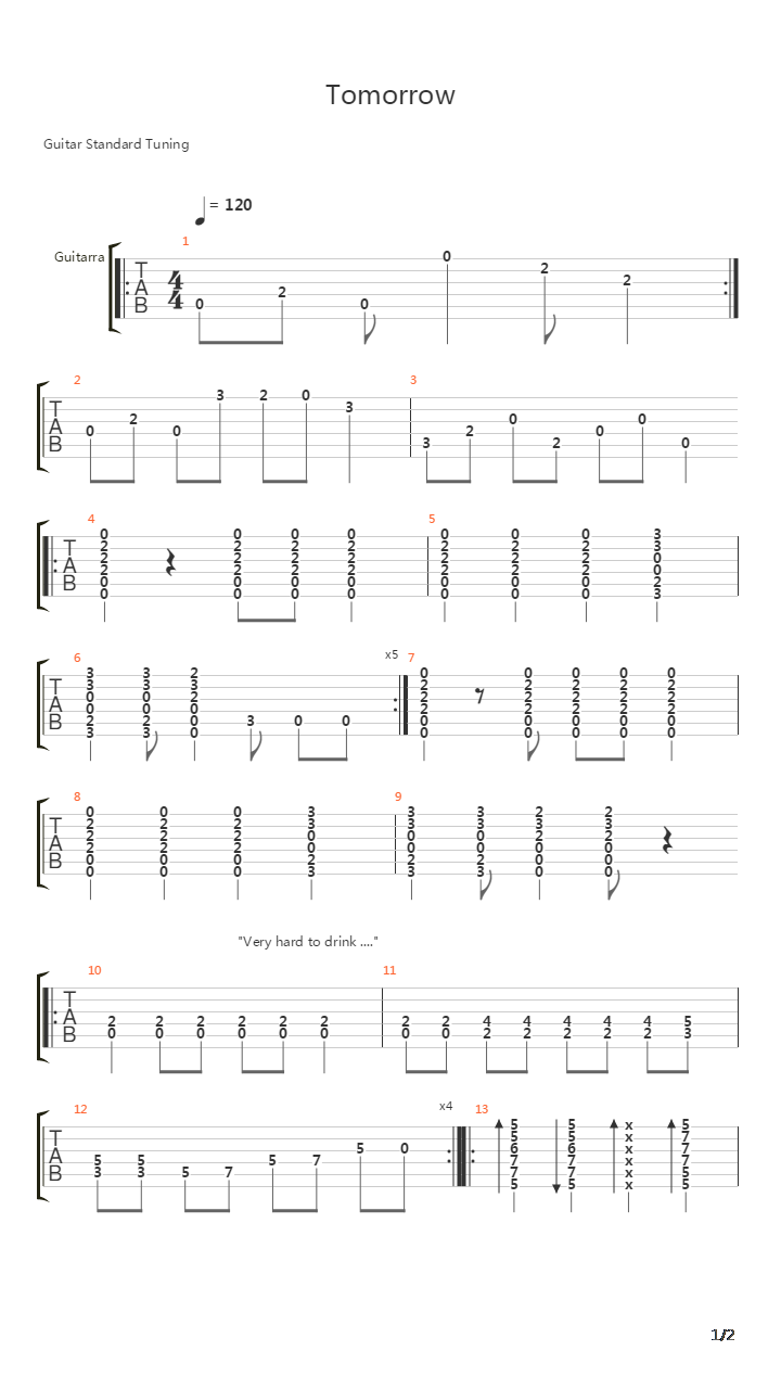 Tomorrow吉他谱