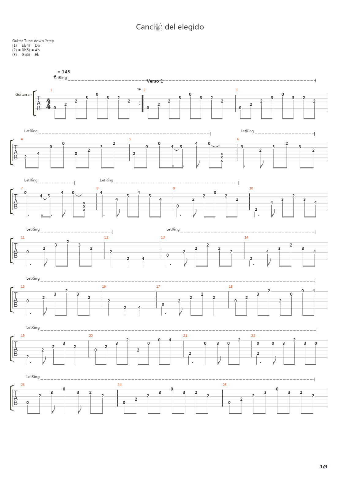 Cancion Del Elegido吉他谱