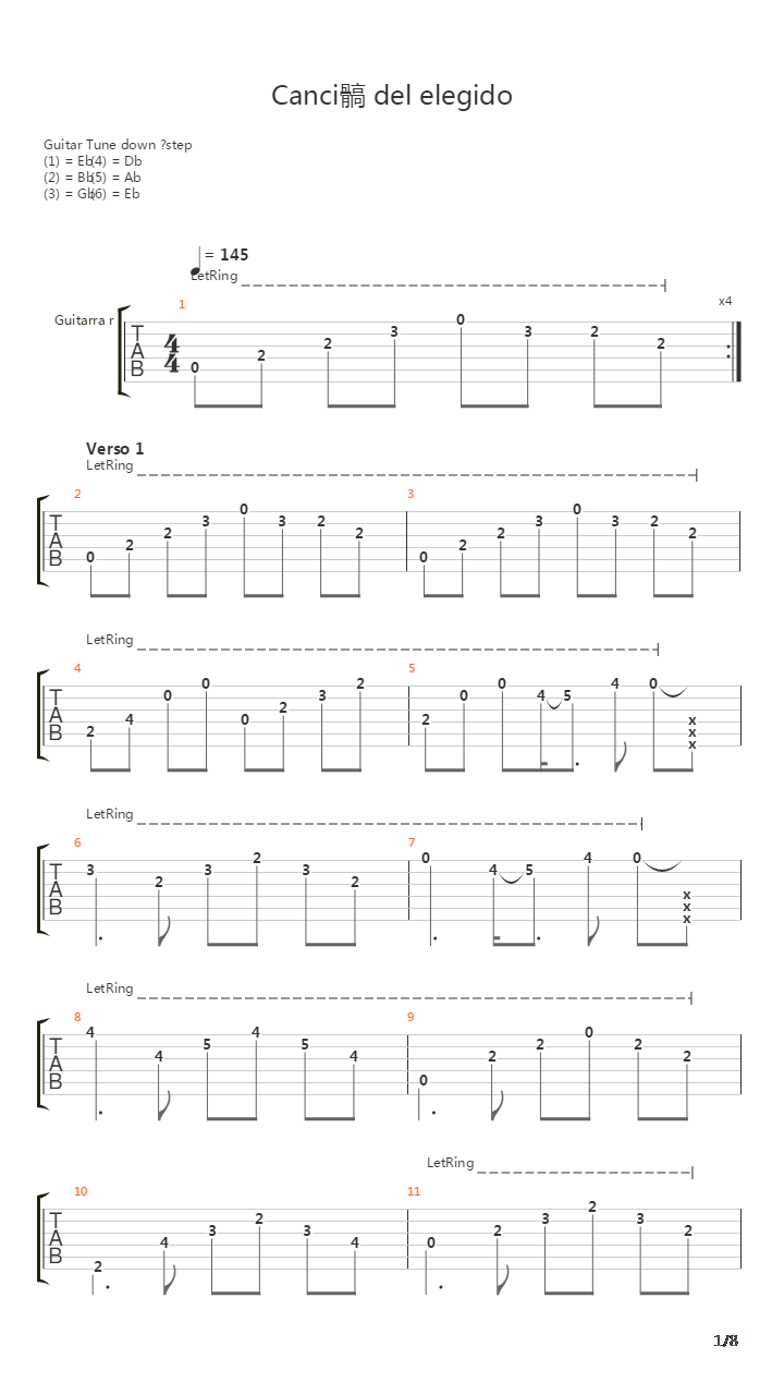 Cancion Del Elegido吉他谱