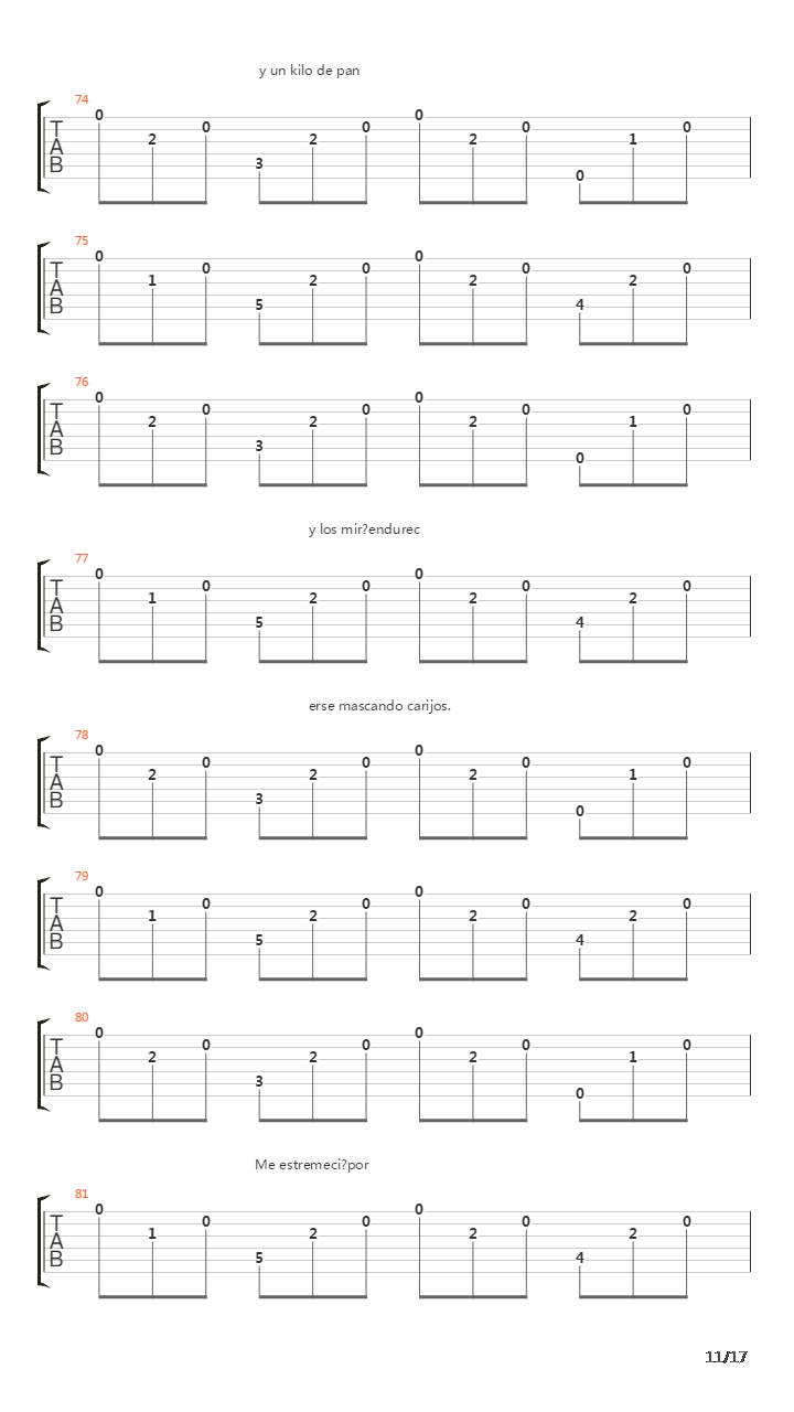Mujeres吉他谱