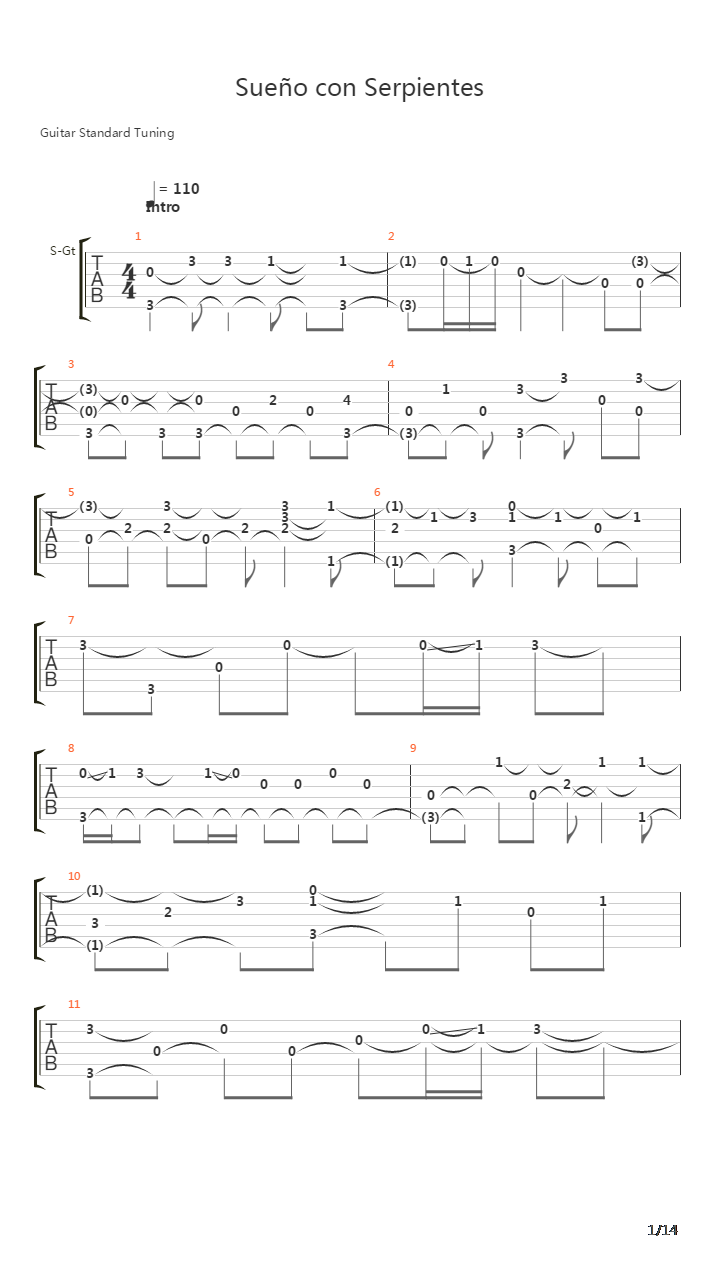 Sueno Con Serpientes吉他谱