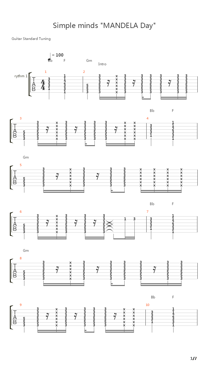 Mandella Day吉他谱