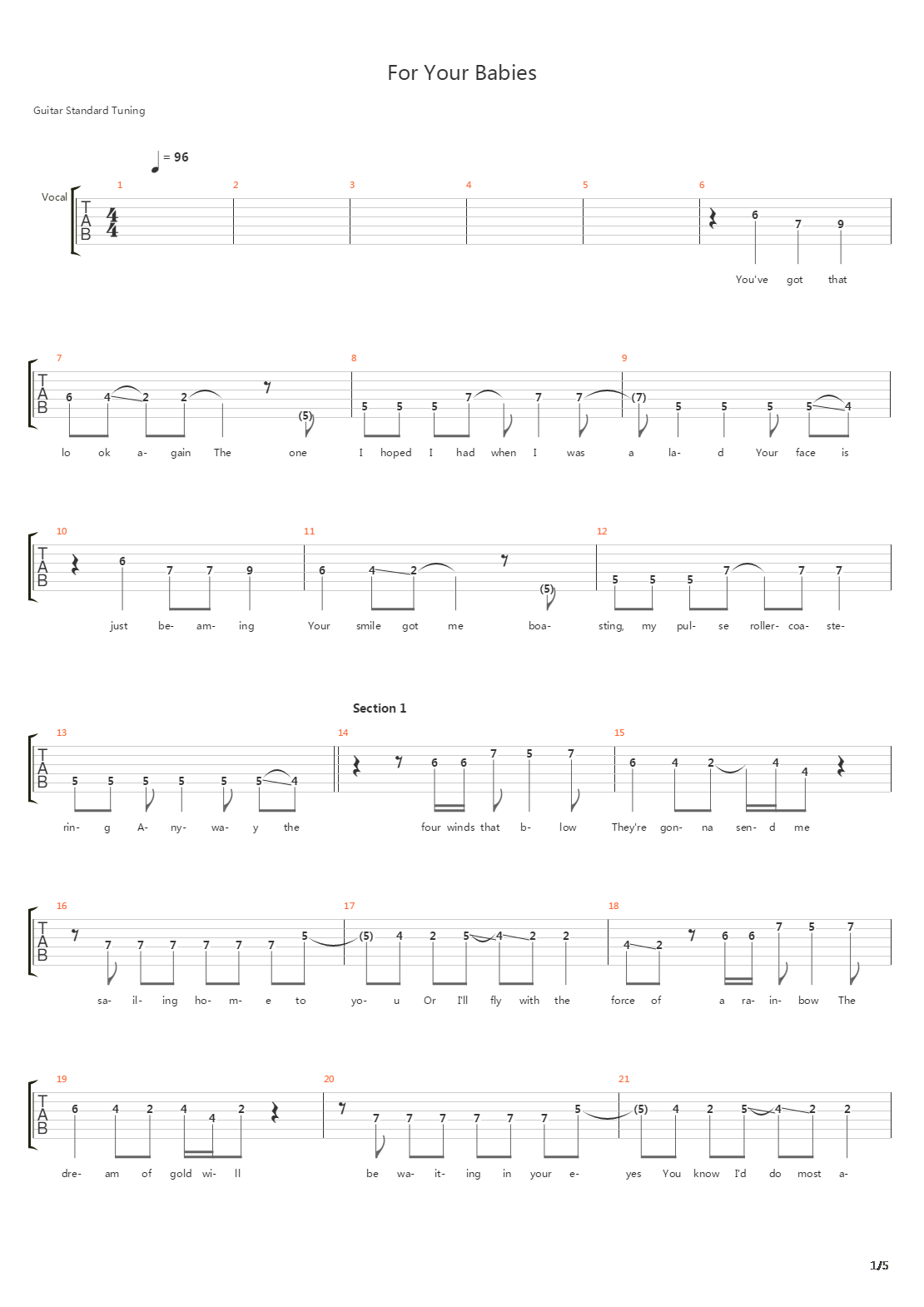 For Your Babies吉他谱