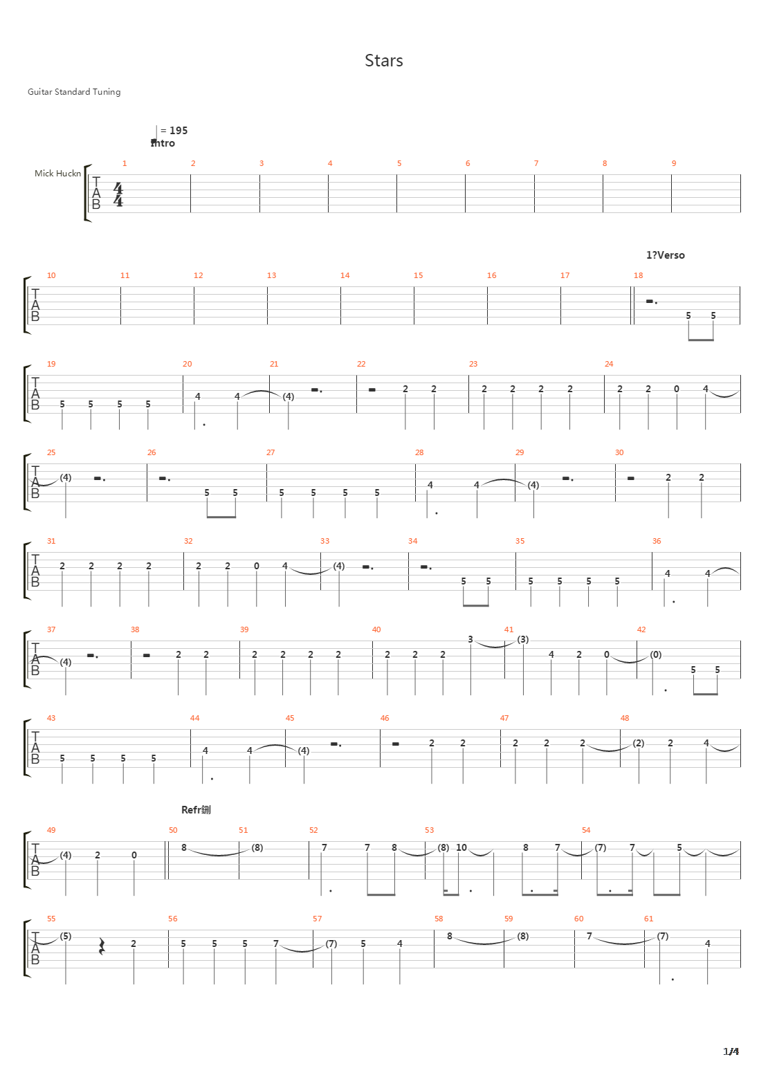 Stars吉他谱