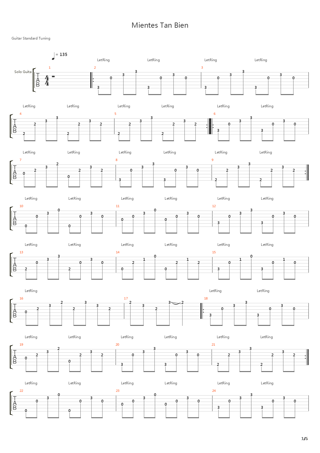 Mientes Tan Bien吉他谱