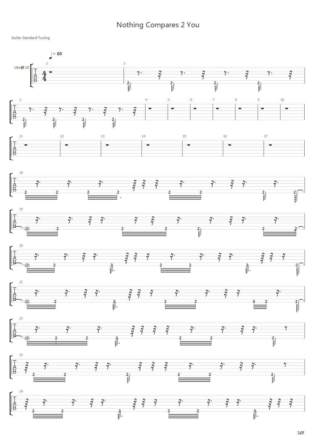 Nothing Compares To You吉他谱