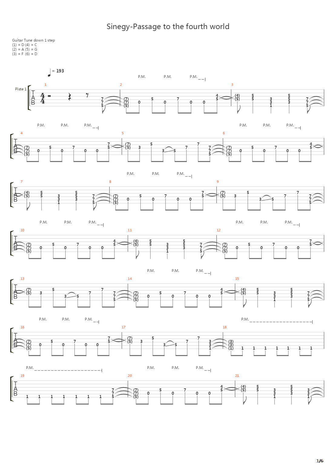 Passage To The Fourth World吉他谱