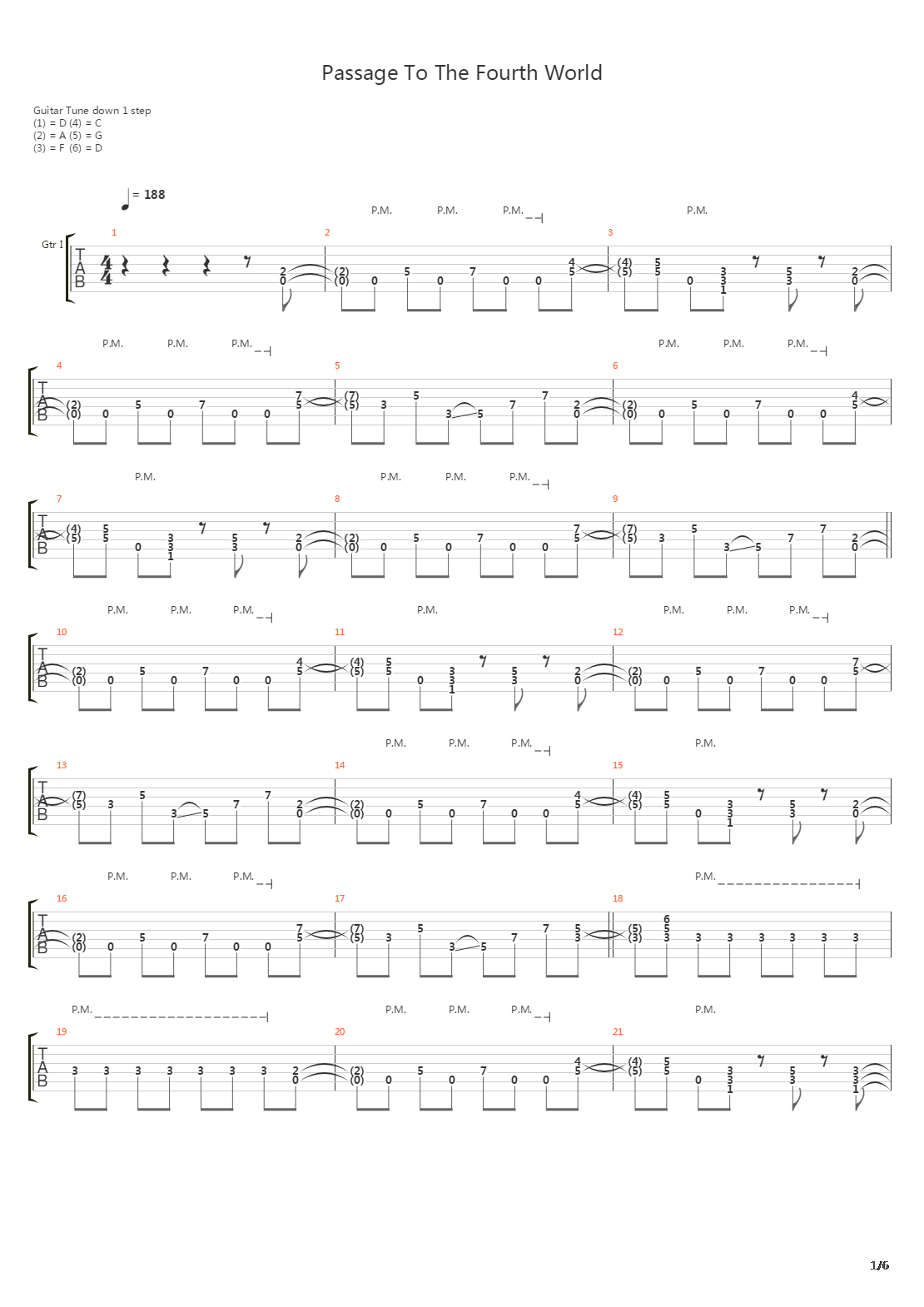 Passage To The Fourth World吉他谱