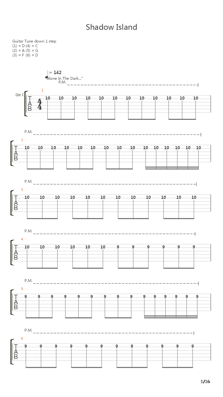 Shadow Island吉他谱
