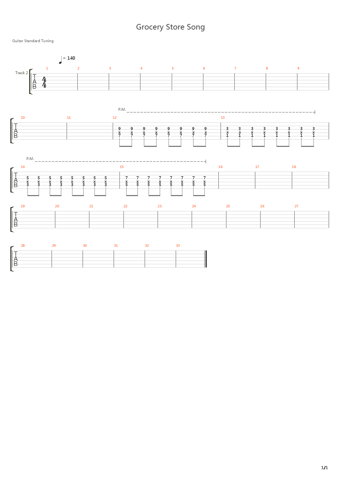 Grocery Store Song吉他谱