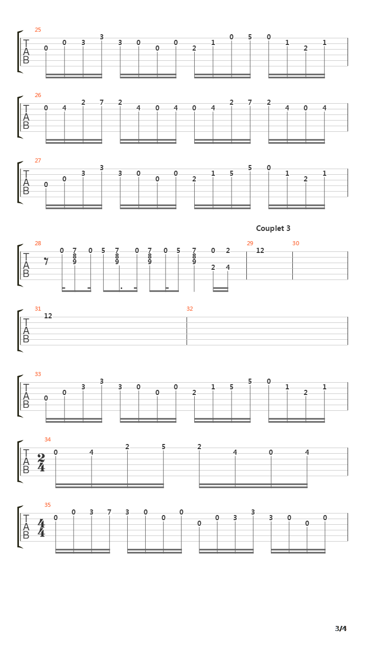 Jeu Denfant吉他谱