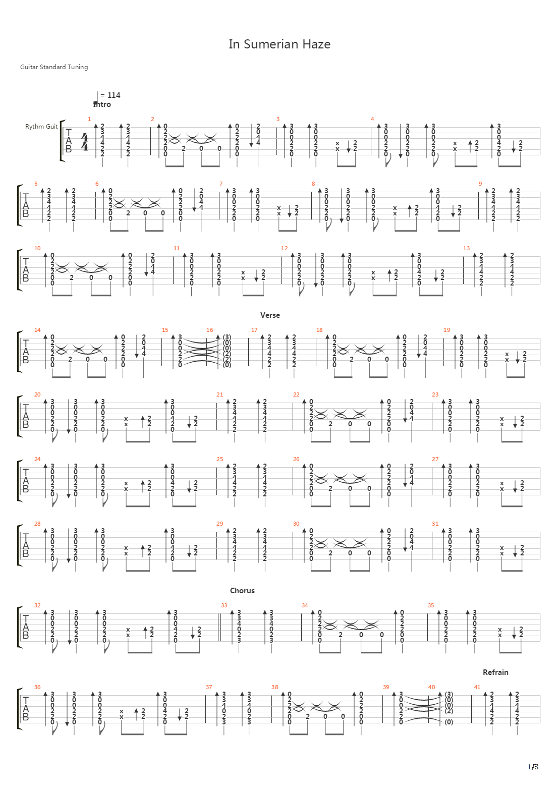 In Sumerian Haze吉他谱