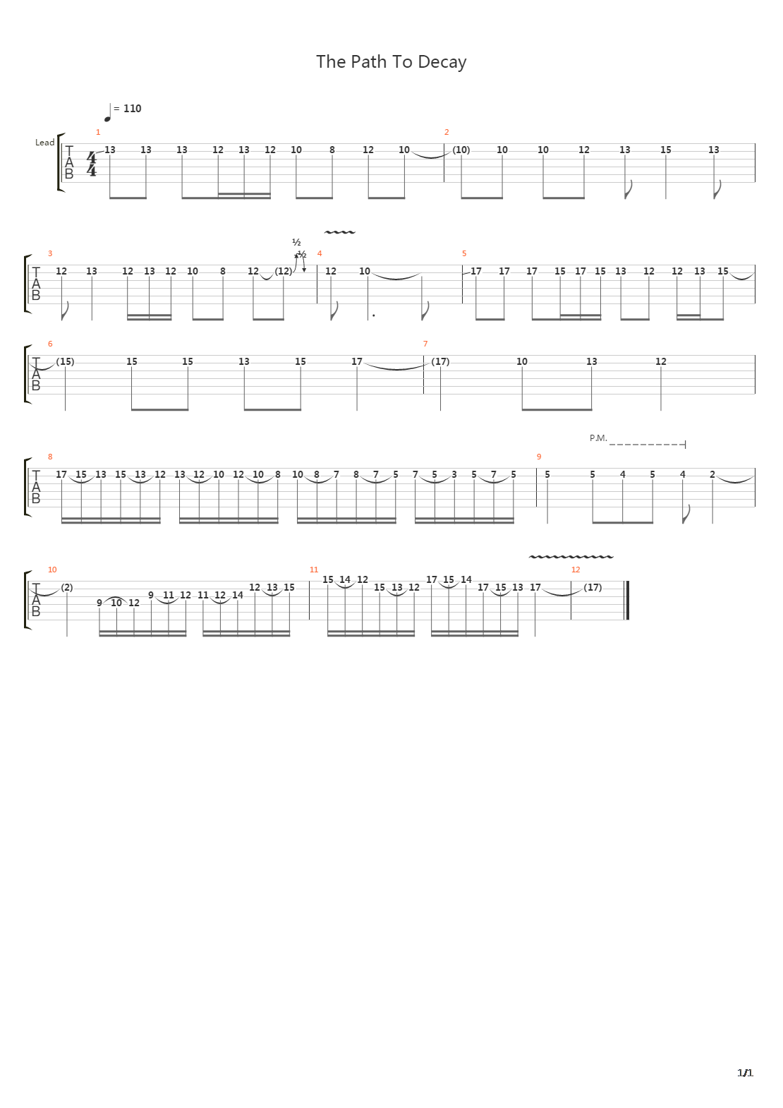 The Path To Decay吉他谱