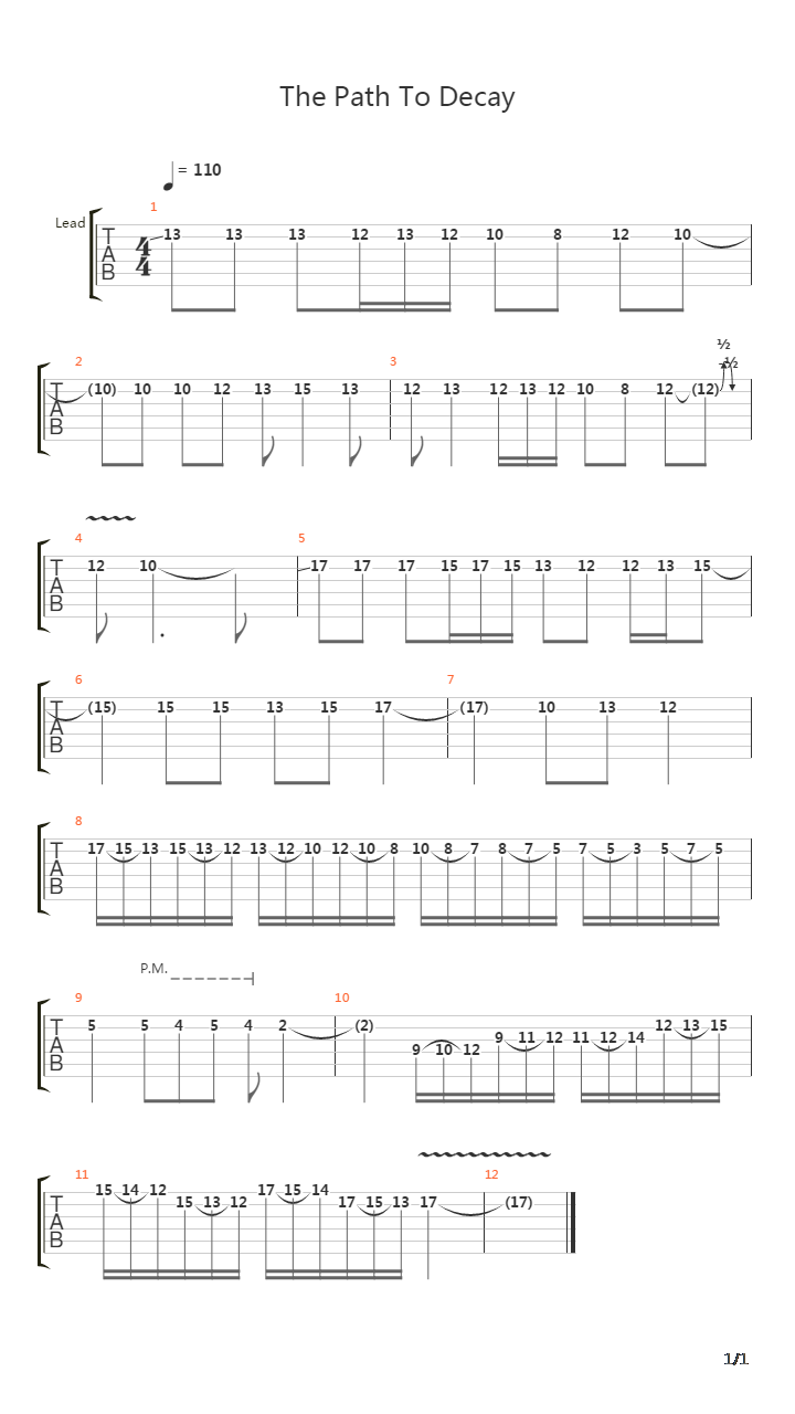 The Path To Decay吉他谱
