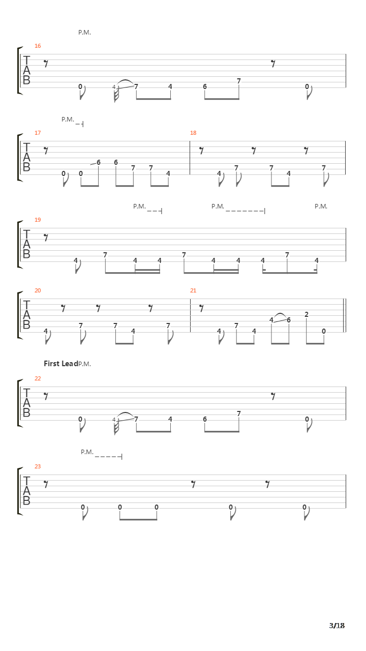 Orion吉他谱