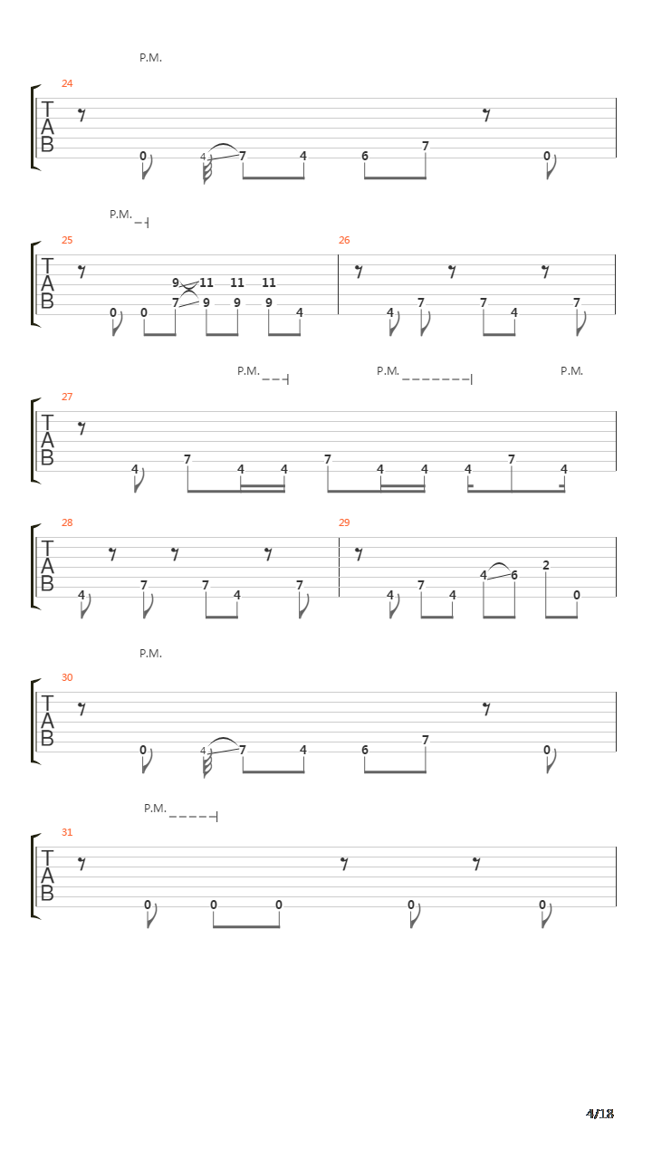 Orion吉他谱