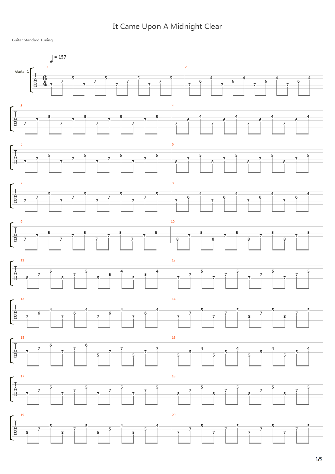 It Came Upon A Midnight Clear吉他谱