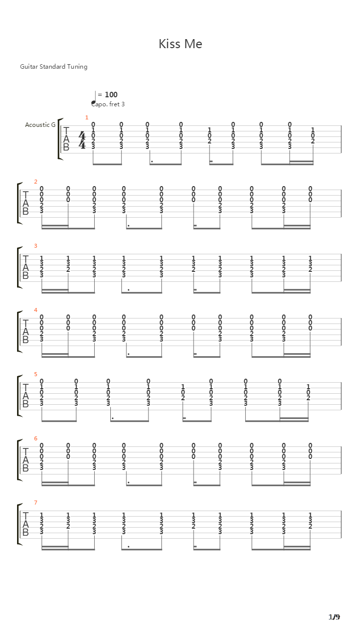 Kiss Me吉他谱
