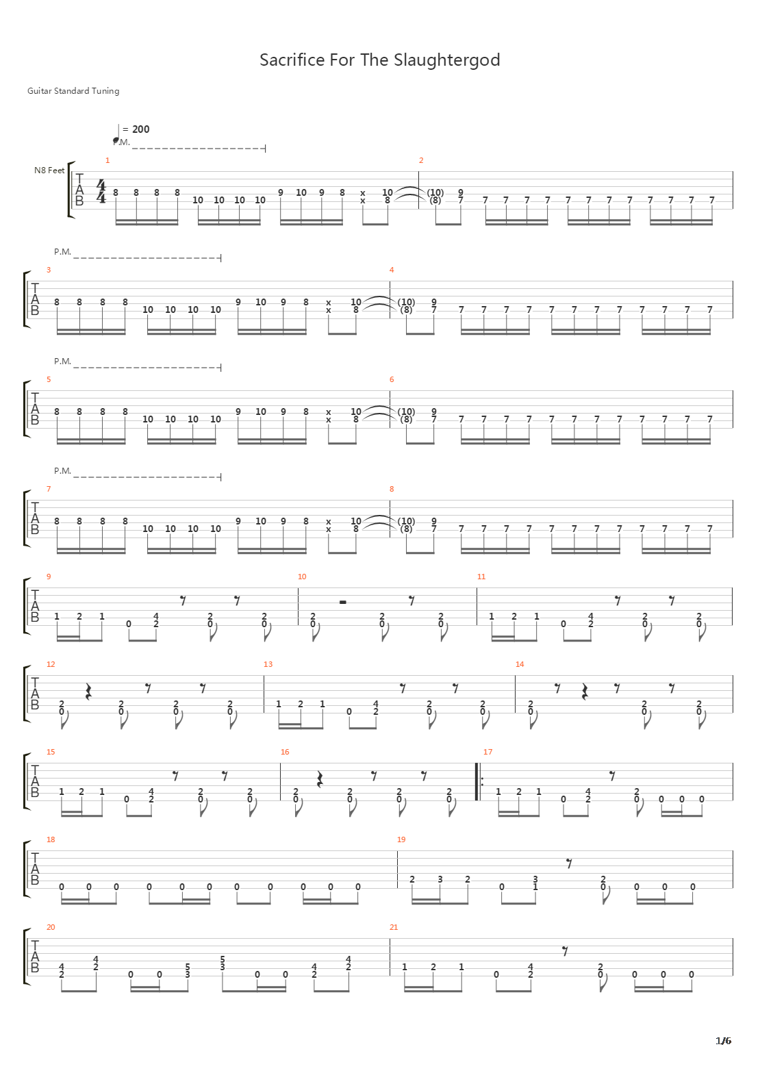 Sacrifice For The Slaughtergod吉他谱