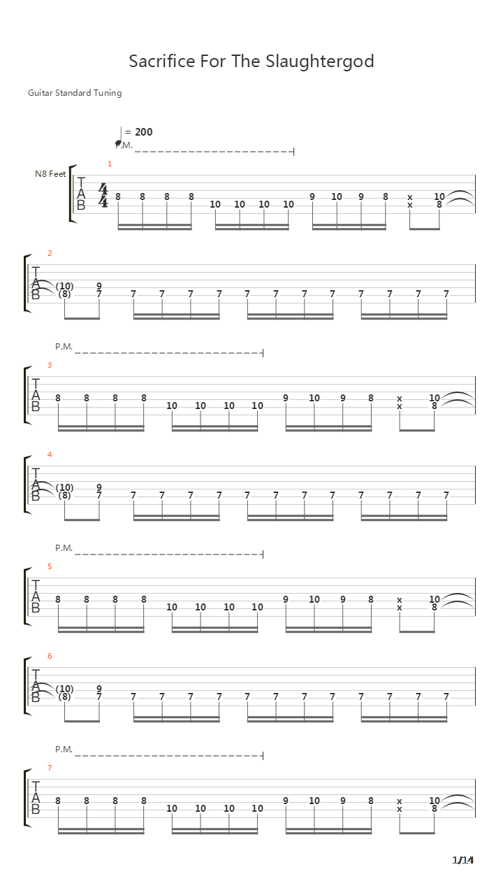 Sacrifice For The Slaughtergod吉他谱