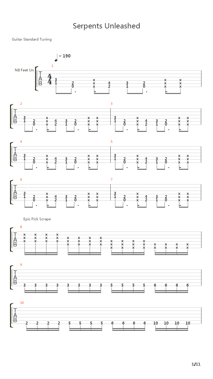 Serpents Unleashed吉他谱